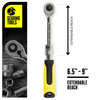 Segomo Tools 1/4" Drive 72 Teeth Heavy Duty Reversible Extendable Ratchet 9015193C